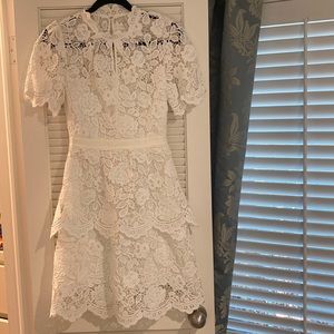 Excellent condition Self Portrait white lace dress